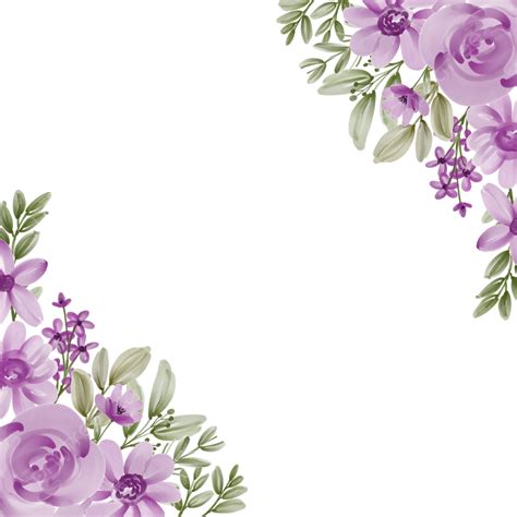 Romantic Watercolor Flowers Hd Transparent Watercolor Purple Flower