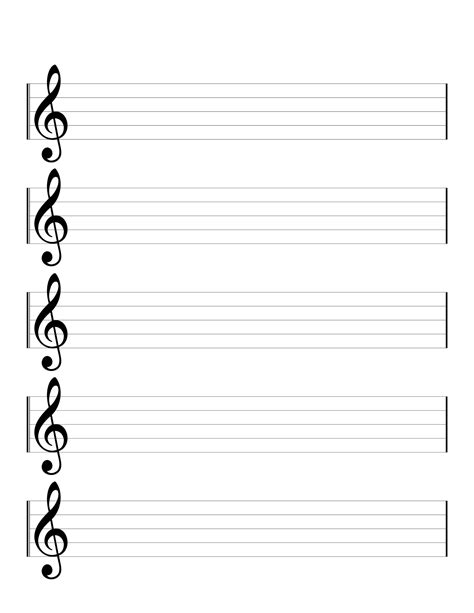 A stave is made up of five horizontal lines on top of each other. Printable, blank music staff paper so you don't have to buy sheet music anymore - Printerfriend.ly