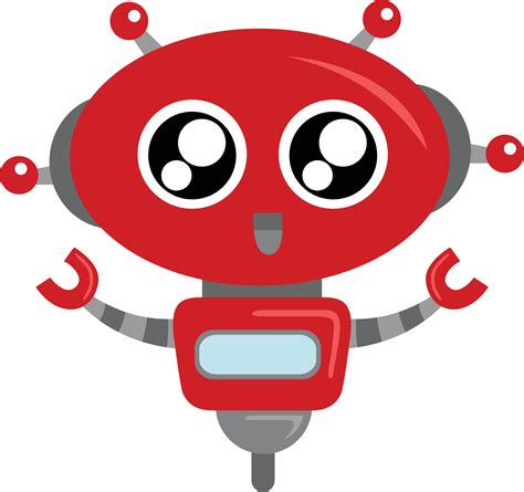 Cute Red Robot Vector Clipart 7066943 Vector Art At Vecteezy