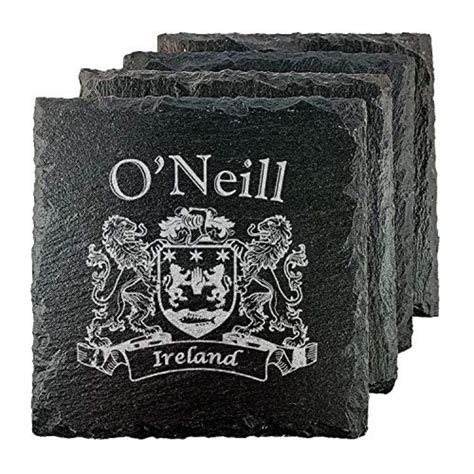 Oneill Irish Coat Of Arms Slate Coasters Set Of 4 Etsy