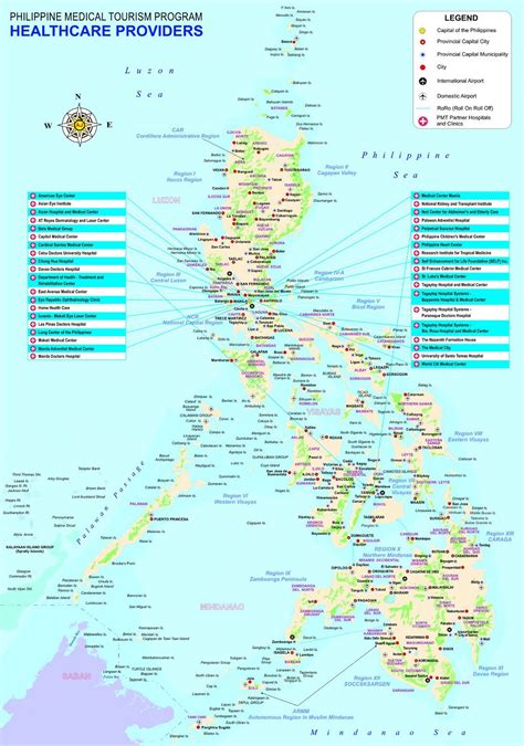 Large Detailed Philippine Medical Tourism Program Map With Other Marks