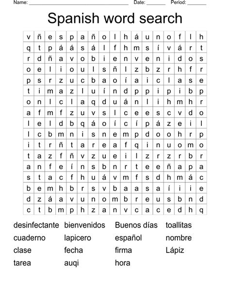 Free Printable Spanish Word Search Puzzle With Answer Key Pdf Free
