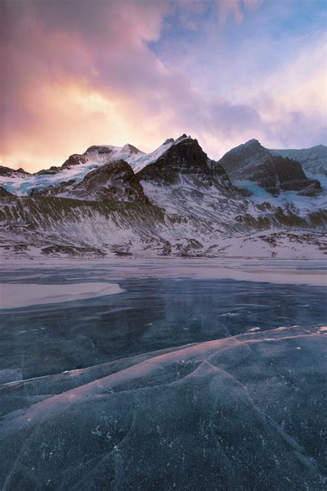 Snow Winter Lake Beautiful Sky Landscape Ice Clouds Colors