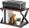 FITUEYES Desktop Printer Stand 2 Tiers X Shape Wood Desk Organizer ...