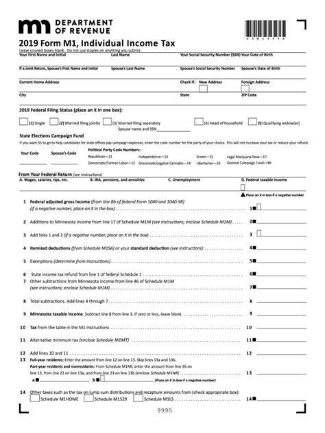 Minnesota 2019 Tax Fill Out And Sign Online Dochub