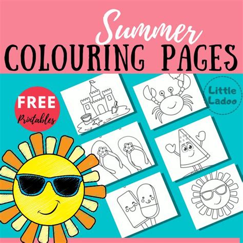 Summer Colouring Pages Pack Of 8 Free Colouring Sheets