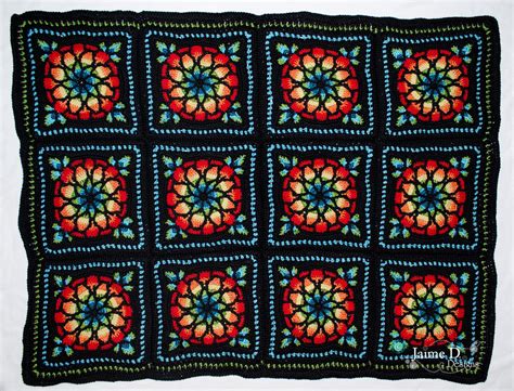Jaime D Designs Stained Glass Afghan Completed