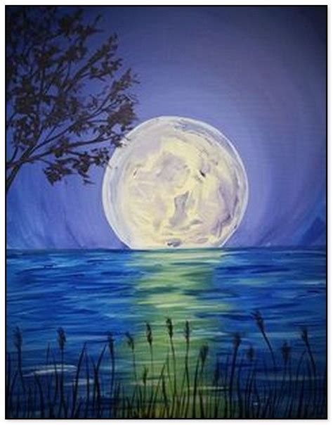 54 Easy Acrylic Painting Ideas For Beginners To Try Moon Painting