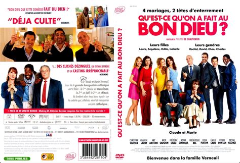 Claude verneuil, a gaullist notary, and his wife marie, a catholic bourgeois from chinon, are parents of four daughters: Jaquette DVD de Qu'est-ce qu'on a fait au Bon Dieu - SLIM ...