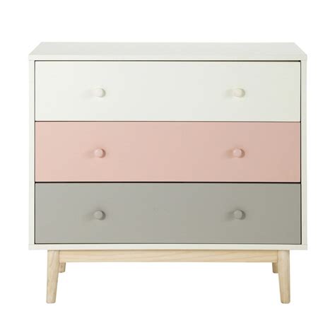 Vintage Chest Of Drawers In White And Pink Blush Maisons Du Monde