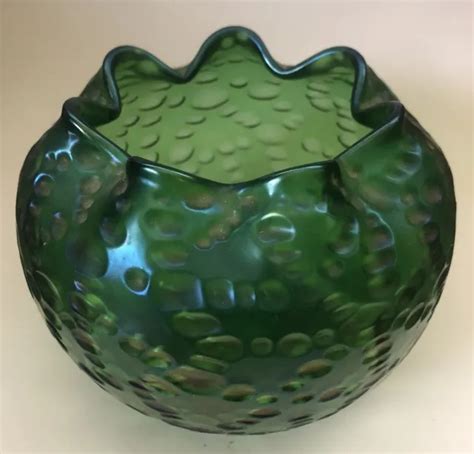 Antique Loetz Art Nouveau Iridescent Green Bohemian Glass Vase C 1900 250 00 Picclick