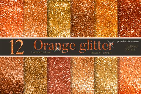 12 Orange Glitter Digital Papers | Glitter digital paper, Orange digital paper, Digital paper