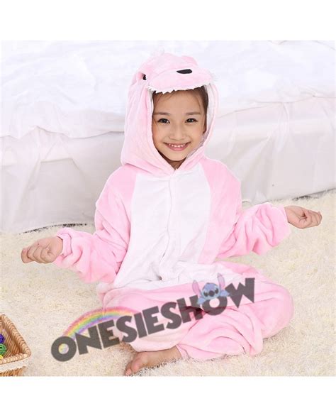 Pink Dinosaur Onesie Kigurumi Pajamas Kids Animal Costumes For Teens