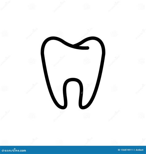 Tooth Icon Tooth Silhouette Dental Symbol Simple Flat Vector
