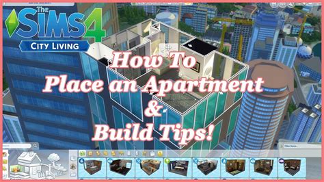 the sims 4 city living how to place an apartment and build tricks youtube
