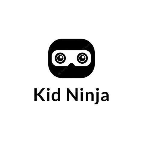 Premium Vector Kid Ninja Cute Ninja Head Logo Concept Black Ninja