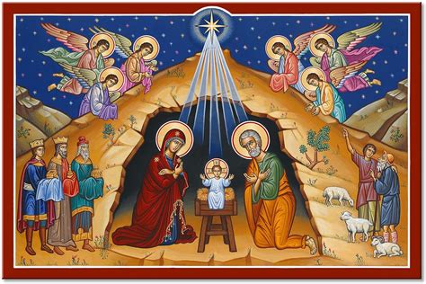 Buy Monastery Icons O Holy Night Nativity Of Jesus Christ Mounted