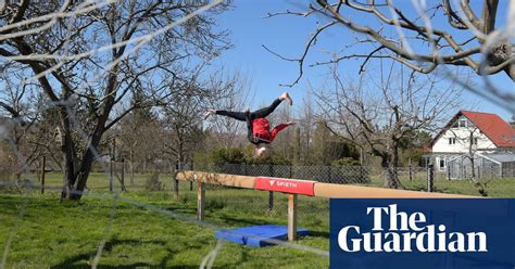 Working From Home Athletes Find Inventive Ways To Train In Pictures Sport The Guardian