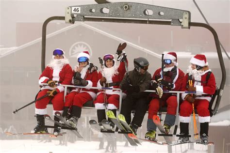 Skiing Santas Hit The Slopes In Maine Wbur News