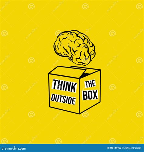 think outside the box illustration to promote new ways of thinking in business creativity stock