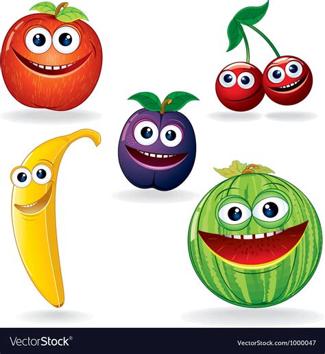 Funny Fruits Cartoons Royalty Free Vector Image