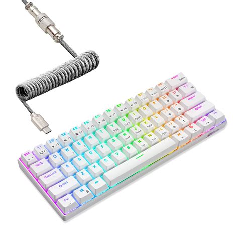 RK ROYAL KLUDGE RK61 60 Mechanical Keyboard With Coiled Cable 2 4Ghz