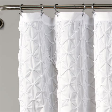 Lush Decor Bayview Shower Curtain Bleach White 72x72 64