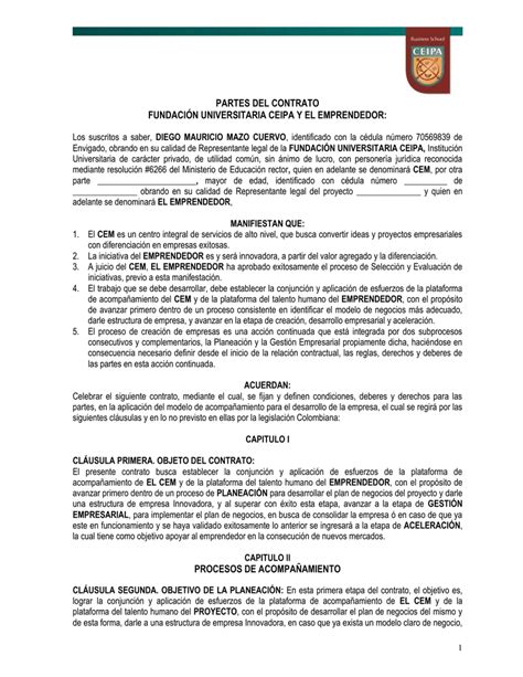 partes del contrato