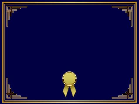Gold Frame Blue Certificate Background Material Documents Certificate