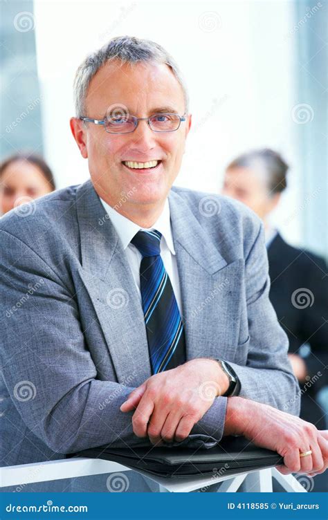 Smiling Old Business Man Stock Image Image Of Manager 4118585