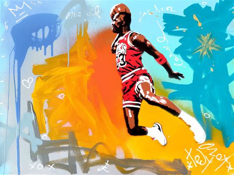 Tadas Zaicikas Vibes Michael Jordan Painting Acrylic On Canvas For