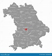 Ingolstadt City County Red Highlighted in Map of Bavaria Germany Stock ...