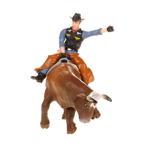 Little Buster Toys Brown Bucking Bull And Rider Kids Toy 500248 Keep