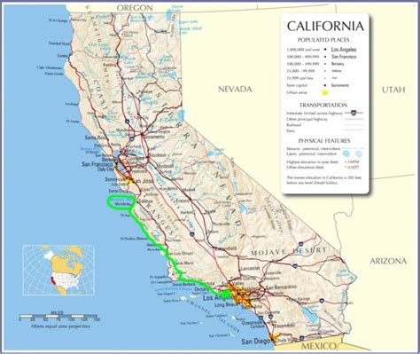 Map Of California Pacific Coast Highway 1 Map Of Usa District Map