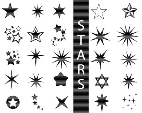 Star Svg Bundle Star Clipart Star Digital Download Svg Etsy