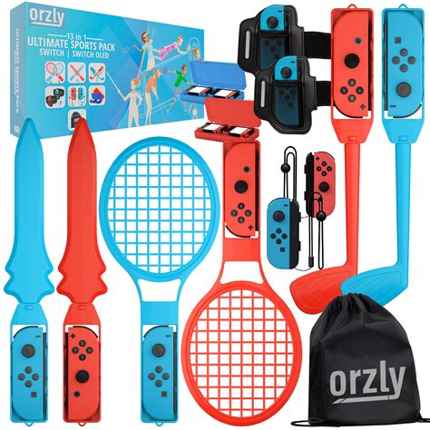 Orzly 13 In 1 Switch Sports Accessories Bundle For Nintendo Switch