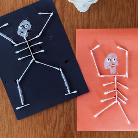 How To Make This Fun And Cute Q Tip Skeleton Craft Posh In Progress