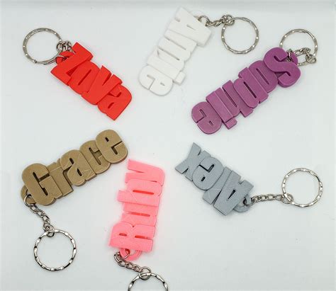 Personalised Keyring 3d Printed Unique Personalized Keychain Etsy