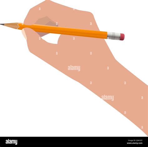 Hand Holding Pencil Stock Vector Images Alamy