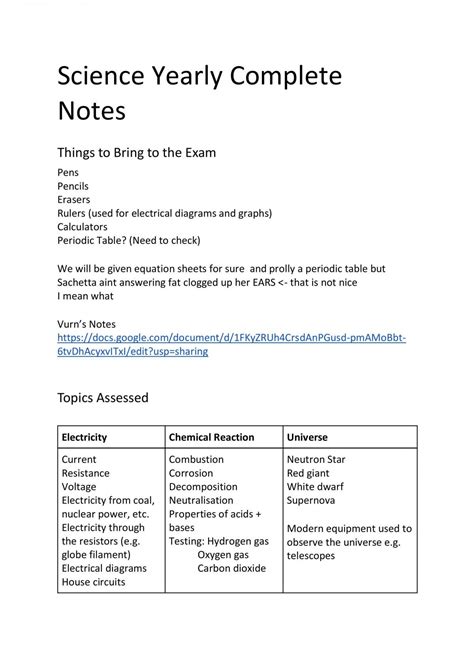 Science Complete Notes Senior Science Year 11 Hsc Thinkswap
