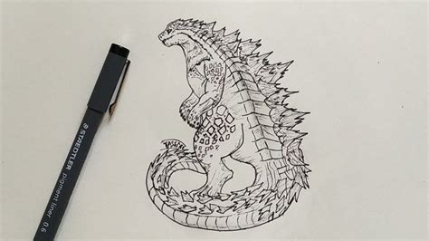 Godzilla Drawing How To Draw Godzilla Youtube Today We Will Show