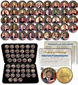 ALL 46 United States PRESIDENTS Full Coin Set 24K Gold Plated DC ...