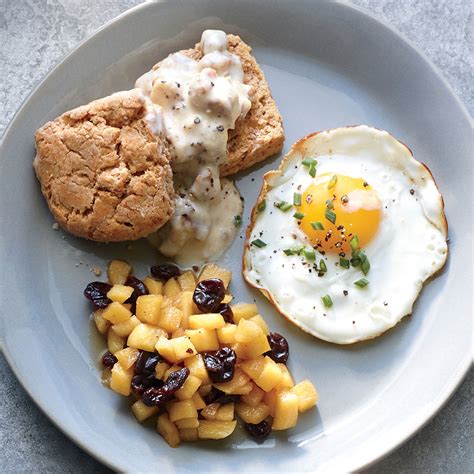 Whole Grain Biscuits With Sausage Gravy And Eggs Recipe Myrecipes