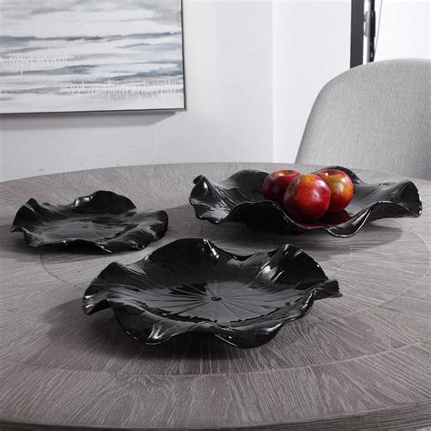 Abella Black Ceramic Wall Decor S3 Uttermost