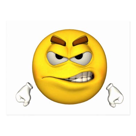 Emotion Guy Angry Postcard In 2021 Funny Emoji Faces
