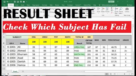 How To Make Marksheet In Excel Youtube