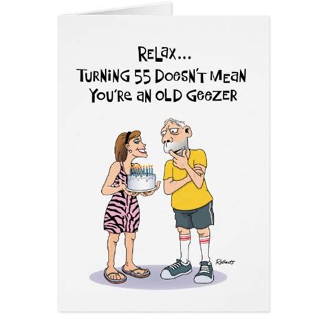 55th birthday funny card for geezer zazzle