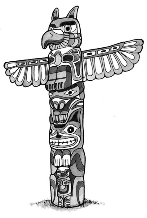coloring pages  totem poles coloring home