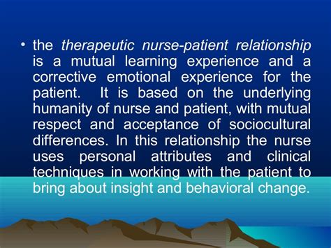 Therapeutic Nurse Patient Relationship