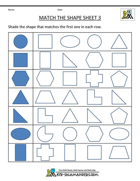 These worksheets help students learn the basic shapes; Free Shape Worksheets Kindergarten